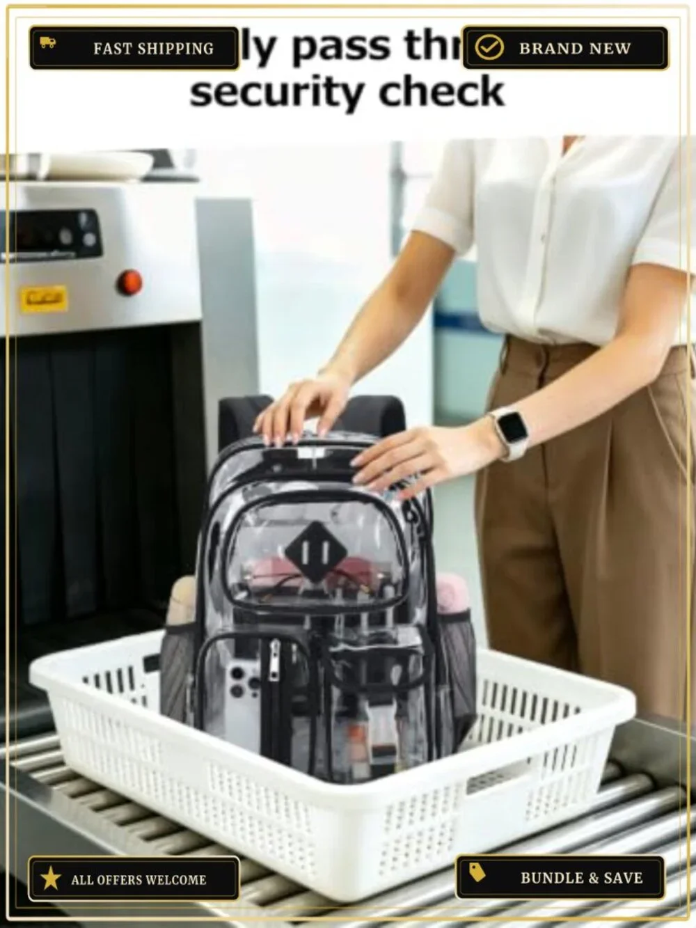 Heavy Duty Transparent PVC Clear Backpack Large See Through Bookbag for School
